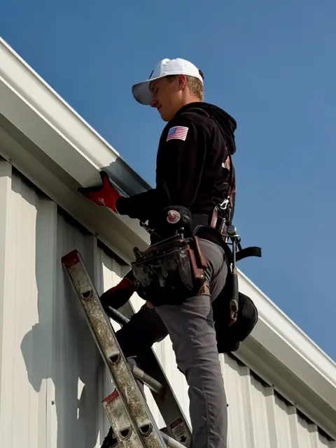 Gutter repair in progress
